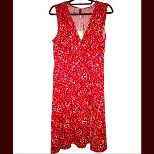 Red Floral Print Dress